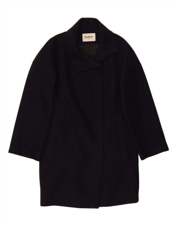 FARHI Womens Oversized Overcoat UK 10 Small Navy Blue Wool Vintage Farhi and Second-Hand Farhi from Messina Hembry 