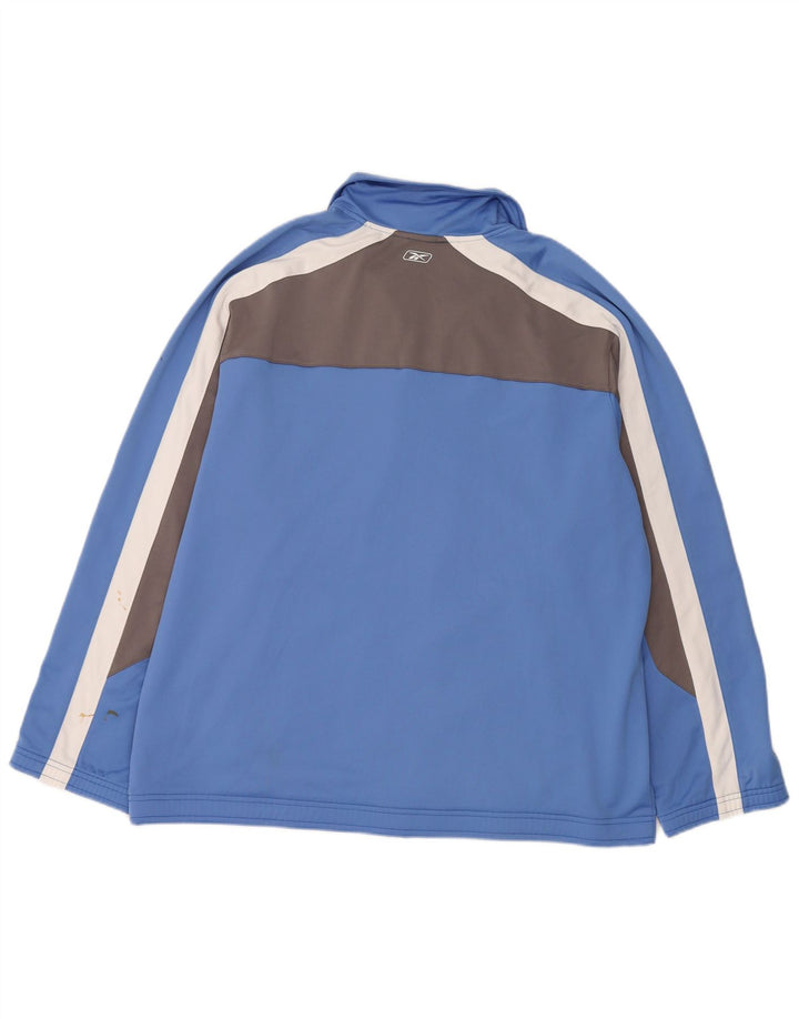 Reebok Veste de survêtement coupe régulière pour homme XL Bleu Colorblock Polyester