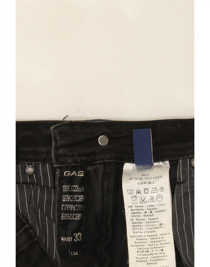 Gas Jean Slim Albert Femme W33 L28 Coton Noir
