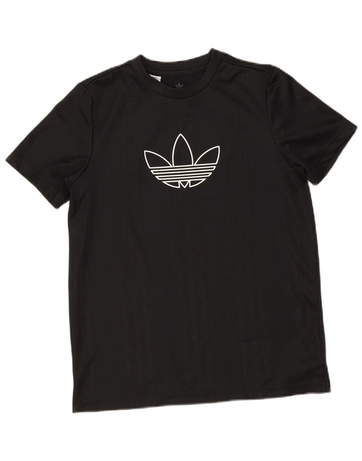 Adidas Garçons Graphic T-Shirt Top 12-13 ans Noir Polyester