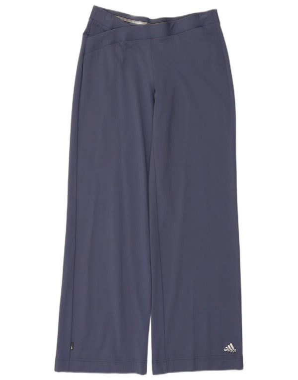 Adidas Pantalon de survêtement Clima 365 Wide Leg pour femme UK 12 Bleu marine moyen