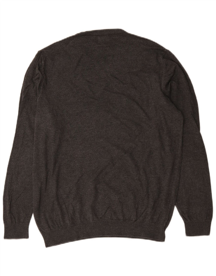Zara Pull ras du cou pour femme UK 14 Viscose mouchetée gris moyen