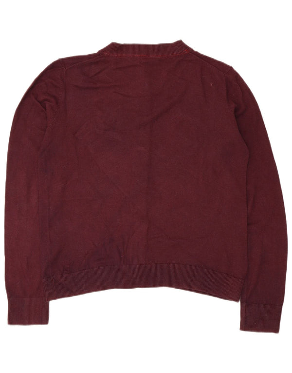 Crew Clothing Pull Cardigan Femme UK 10 Petite Viscose Bordeaux