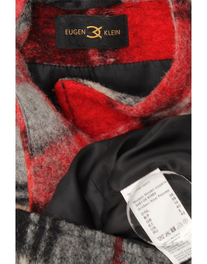 Eugen Klein Pardessus pour femme UK 10 Petite laine à carreaux multicolore