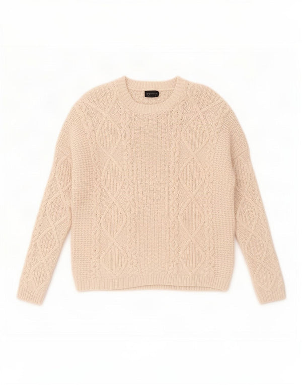 Topshop Pull surdimensionné à col bateau pour femme UK 8 Small Beige