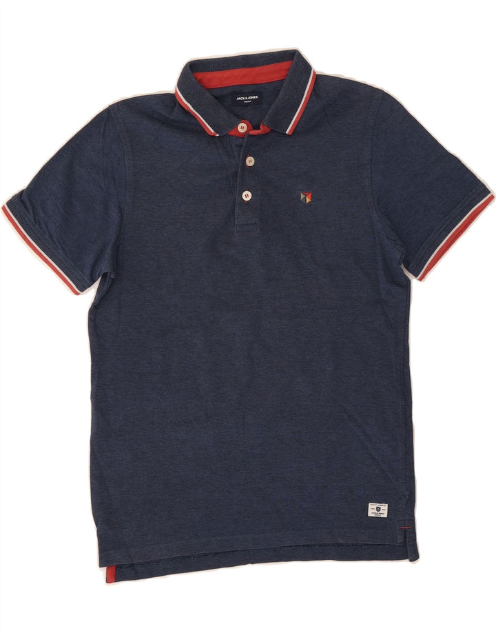 JACK & JONES Mens Polo Shirt Small Navy Blue Cotton Vintage Jack & Jones and Second-Hand Jack & Jones from Messina Hembry 