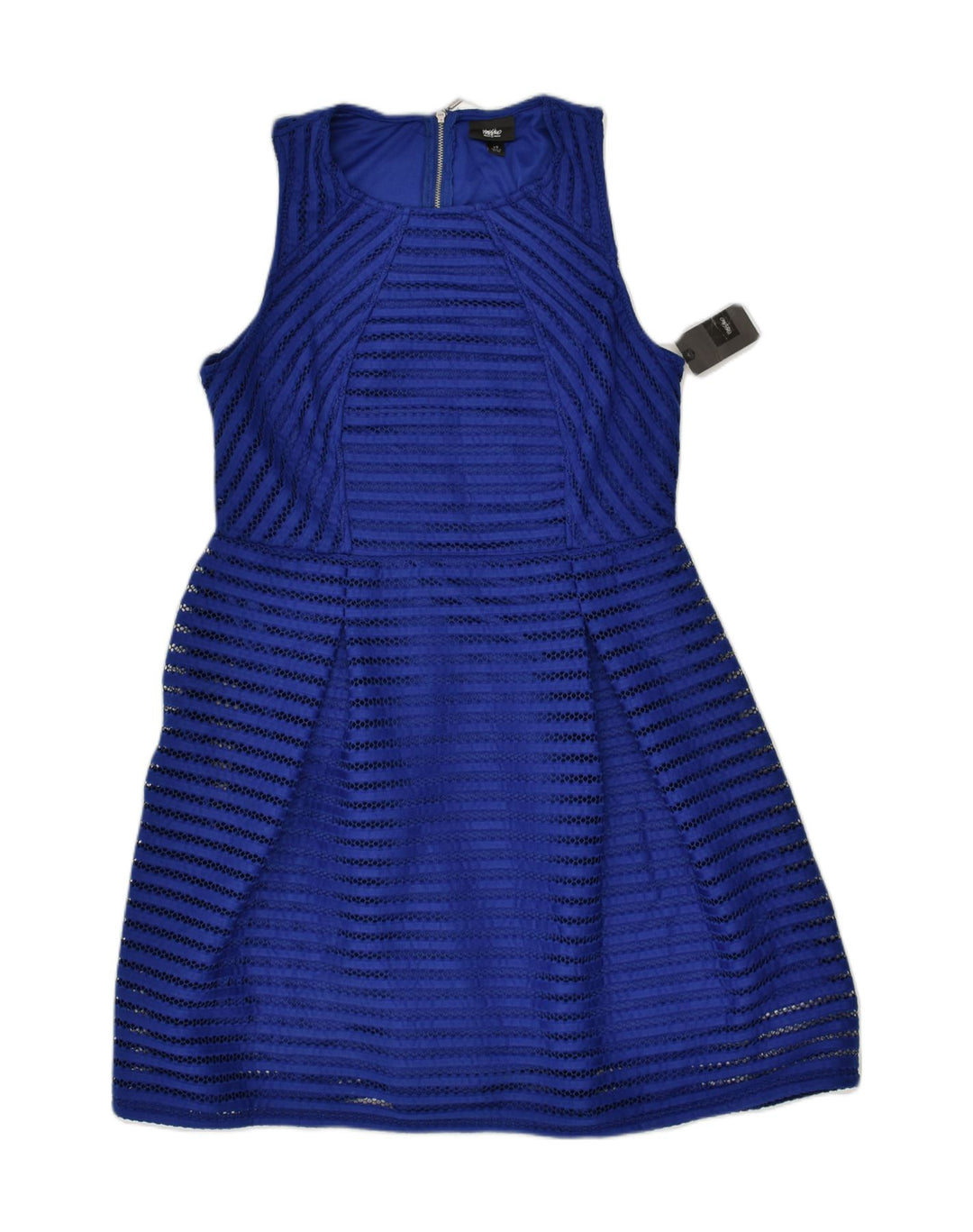 MOSSIMO Womens Sleeveless A-Line Dress UK 14 Large Blue Striped Polyester | Vintage Mossimo | Thrift | Second-Hand Mossimo | Used Clothing | Messina Hembry 