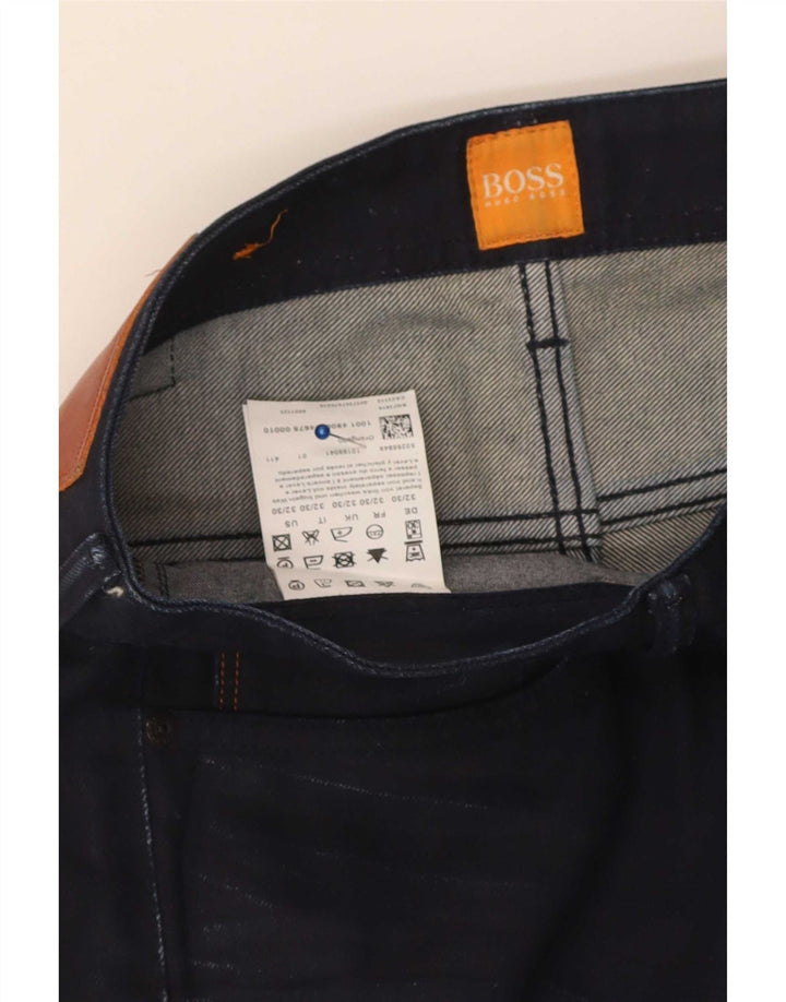 Hugo Boss Jean droit W32 L30 bleu marine en coton pour homme