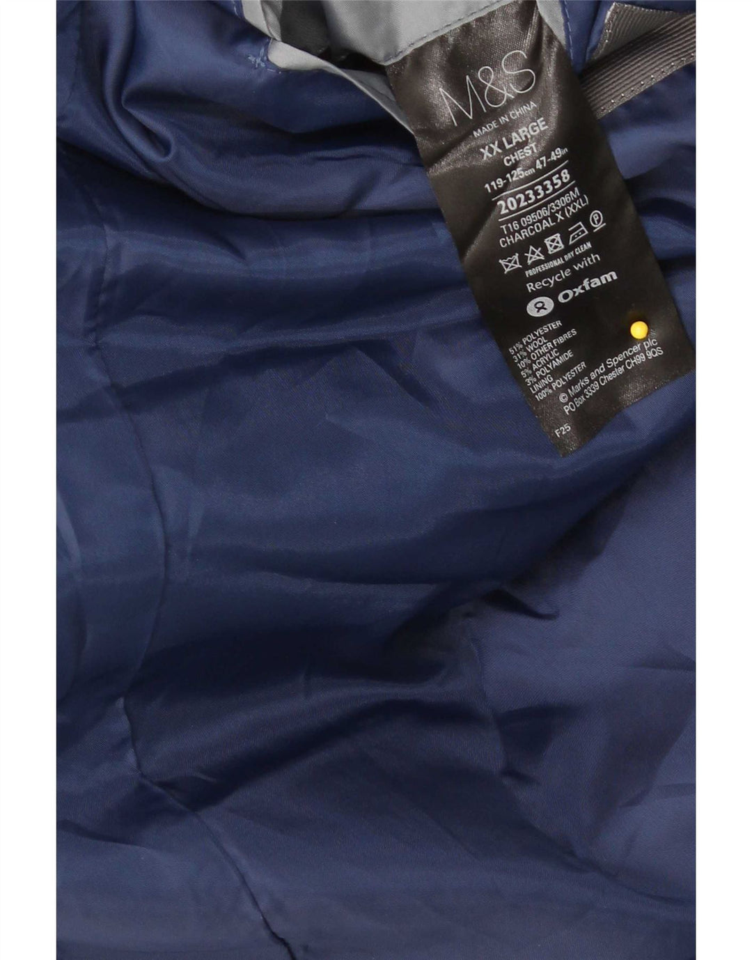 Marks & Spencer Manteau Homme UK 44 2XL Noir Polyester
