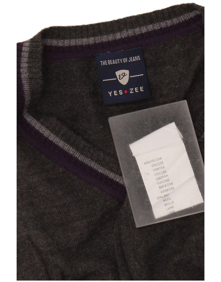 Yes Zee Débardeur Gilet Homme XL Gris Viscose