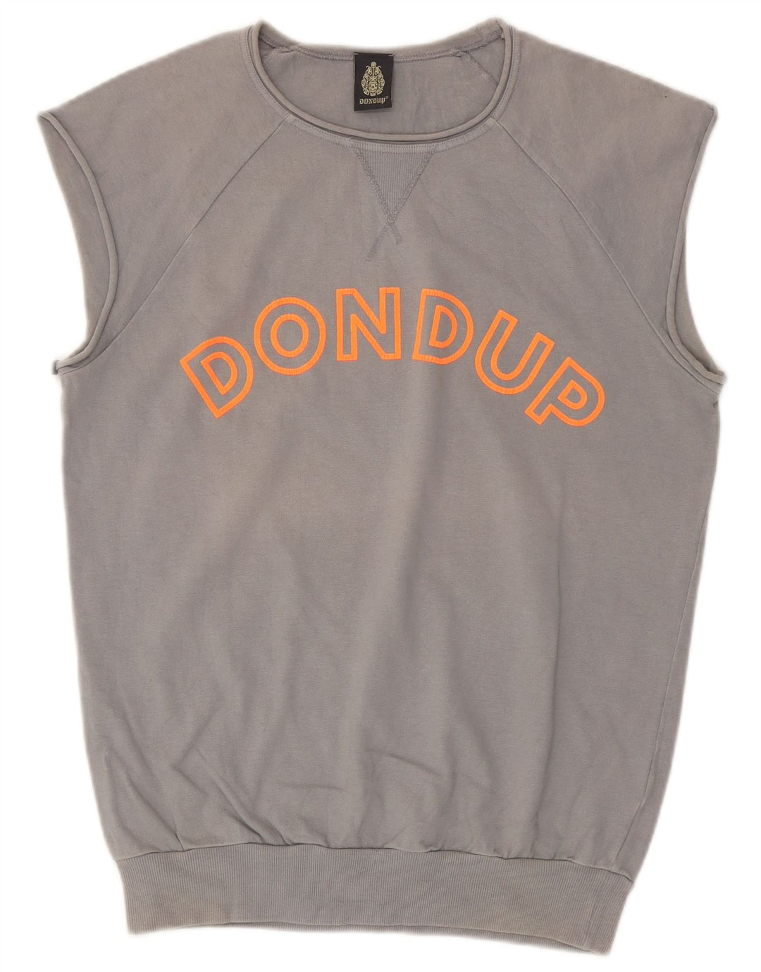Dondup Pull Graphique Sans Manches Homme Gris Moyen Coton
