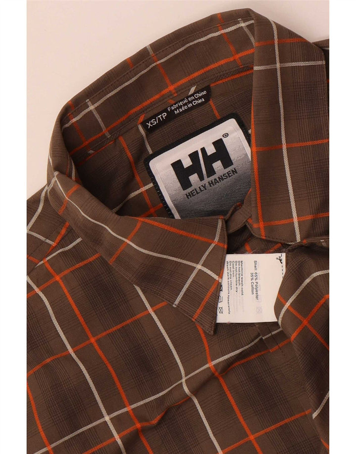 Helly Hansen Chemise à manches courtes pour hommes XS Marron à carreaux Polyester