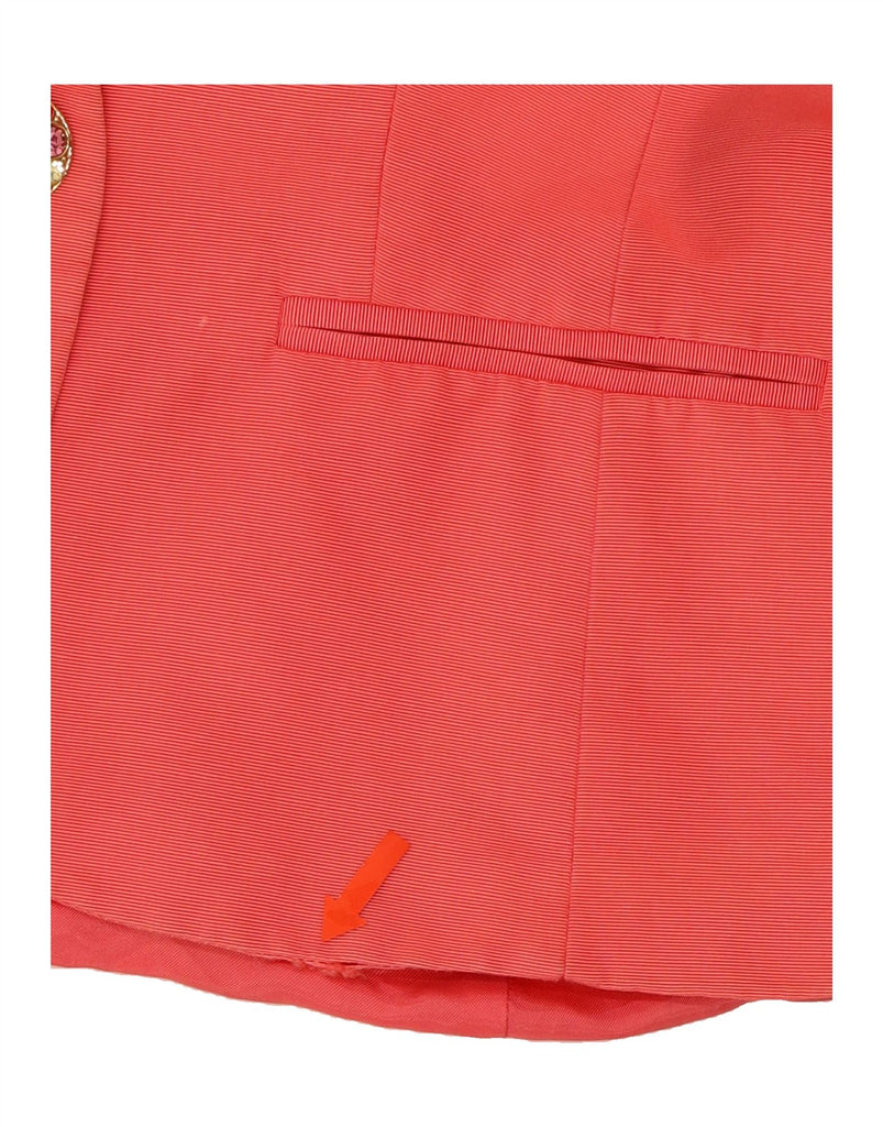 LOUIS FERAUD Womens Short Sleeve 1 Button Blazer Jacket UK 14 Medium Pink Vintage Louis Feraud and Second-Hand Louis Feraud from Messina Hembry 