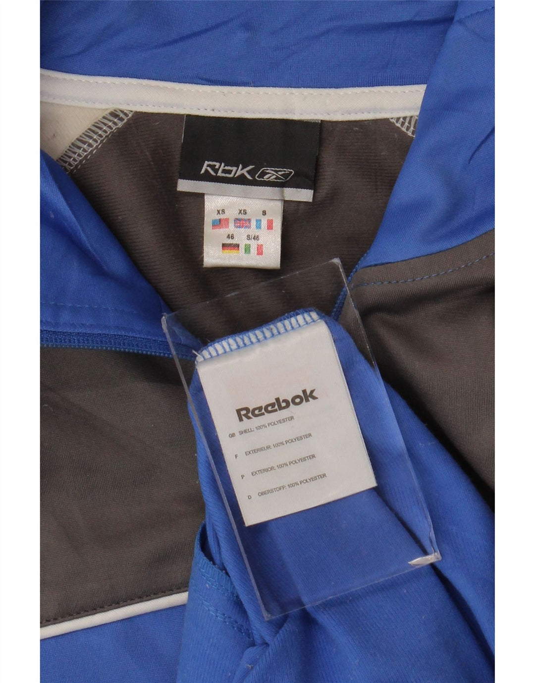 Reebok Veste de Survêtement Homme XS Bleu Colorblock Polyester