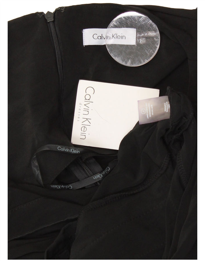 CALVIN KLEIN Robe fourreau sans manches pour femme US 12 Large Noir Polyester