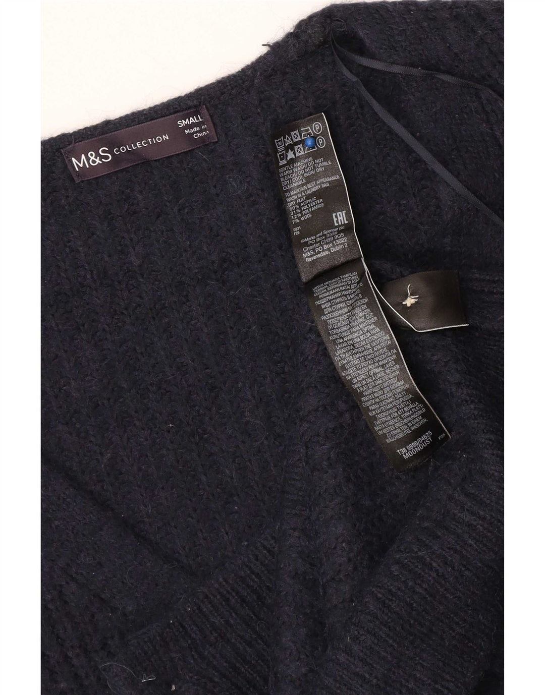 Marks & Spencer Pull cardigan surdimensionné pour femme UK 10 Small Bleu marine
