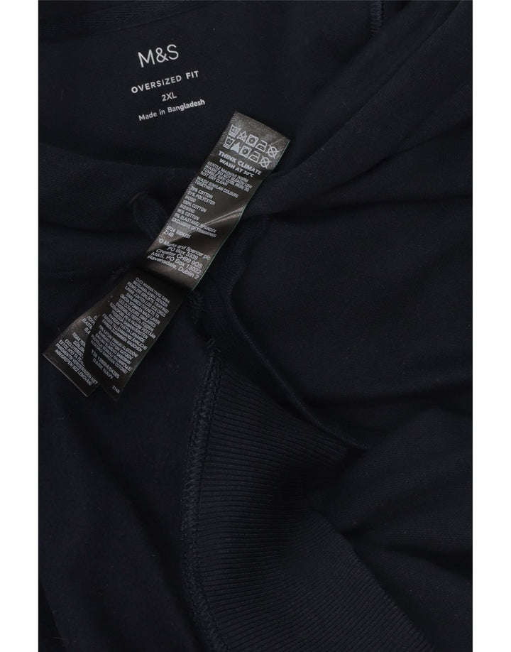 MARKS & SPENCER Pull à capuche surdimensionné pour homme 2XL en coton bleu marine