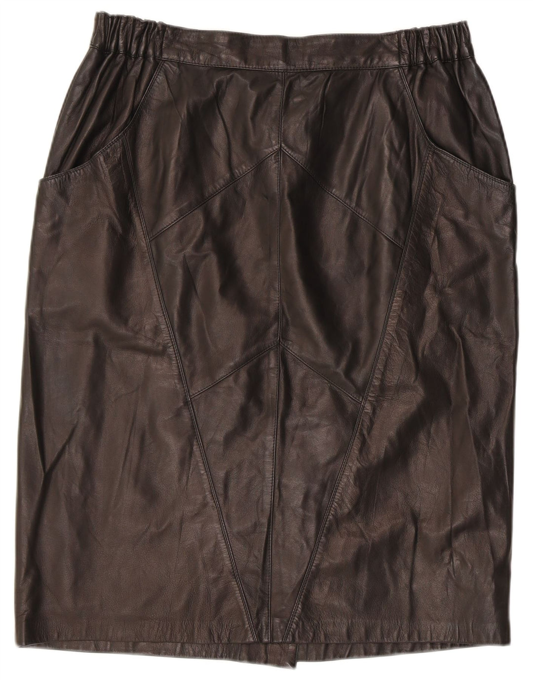 jupe en cuir femme vintage W32 Grand cuir noir