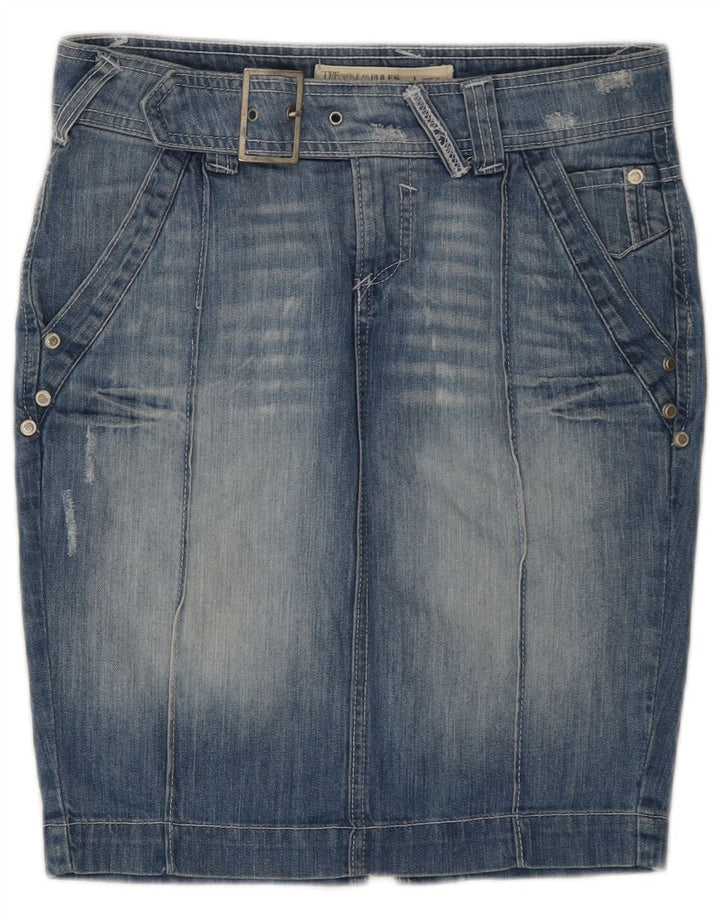 ZARA Femmes Trafaluc Denim Jupe EU 36 XS W26 Bleu Coton