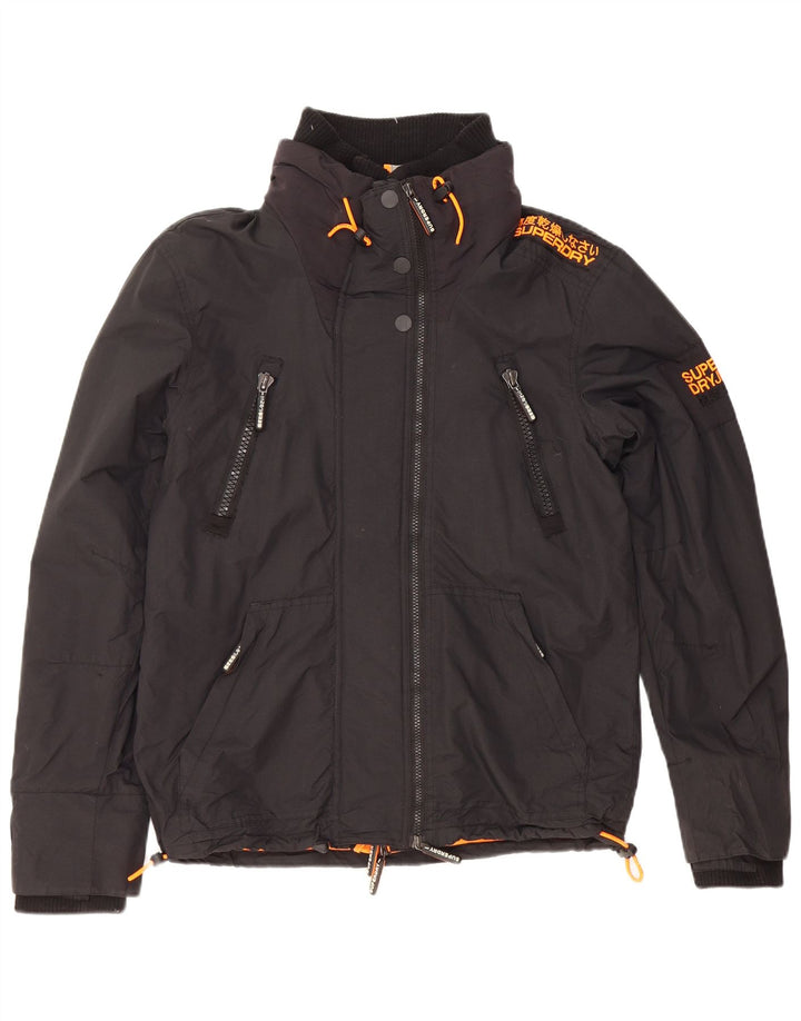 Superdry Veste coupe-vent pour femme UK 16 Large Noir Nylon