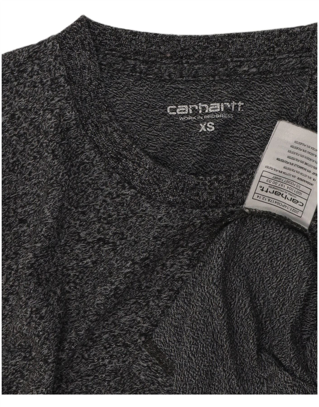 CARHARTT T-Shirt Homme Top XS Gris Moucheté Coton
