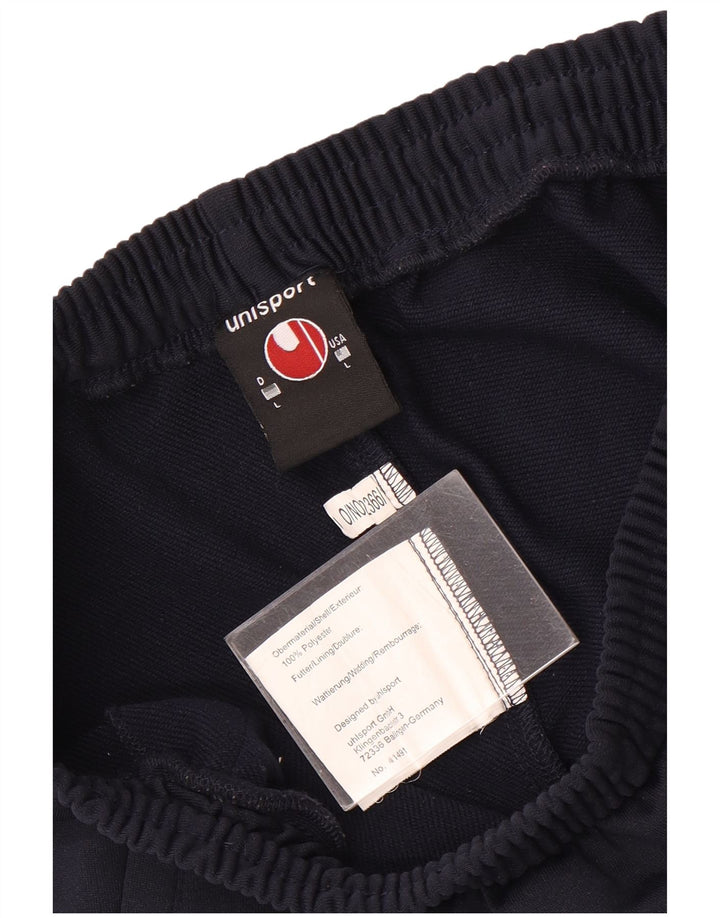 Uhlsport Short de Sport Homme Large Bleu Marine Colorblock Polyester