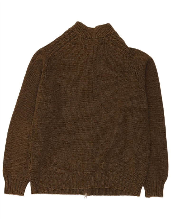 MASSIMO DUTTI Pull Cardigan Homme Kaki Moyen Laine