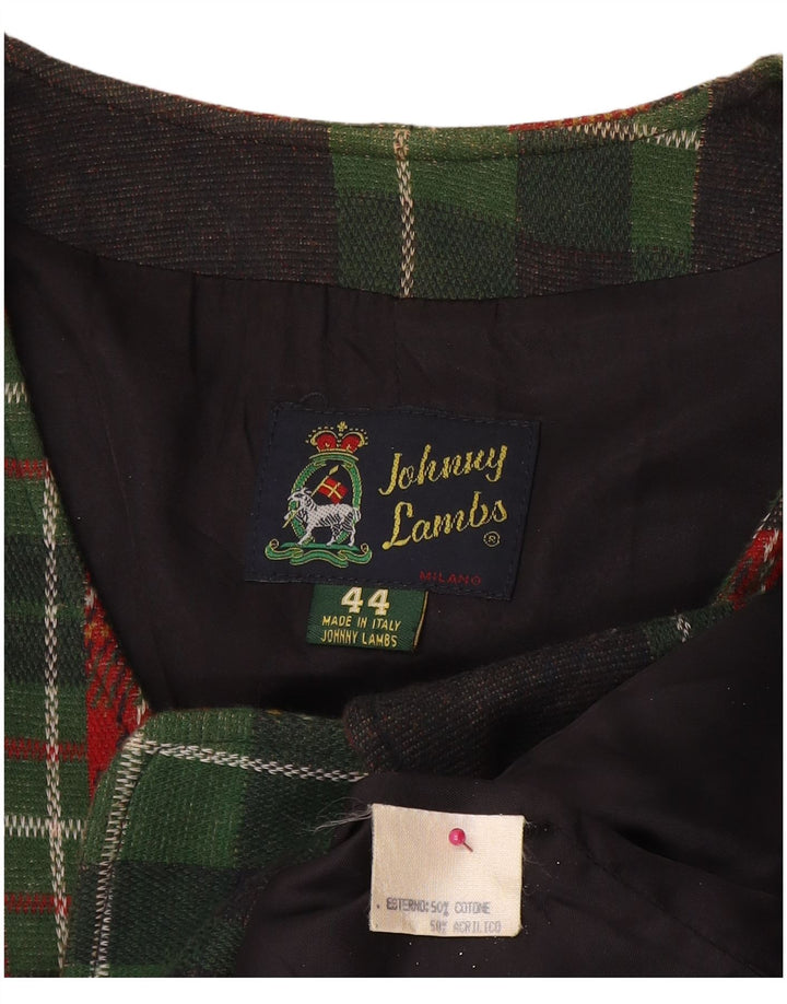 Johnny Lambs Veste blazer courte pour femme IT 44 à carreaux multicolores moyens