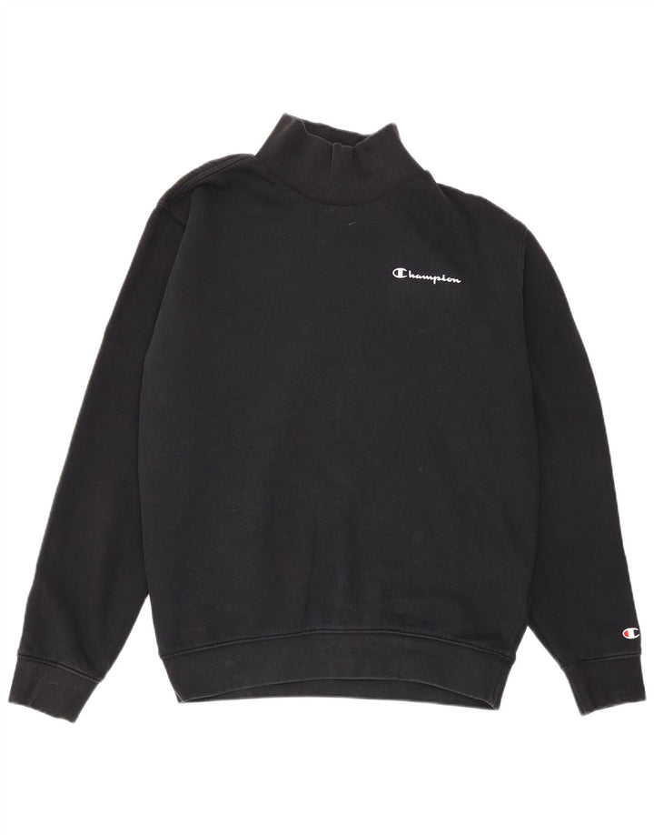 Champion Sweat-shirt surdimensionné pour femme UK 10 Petit coton noir
