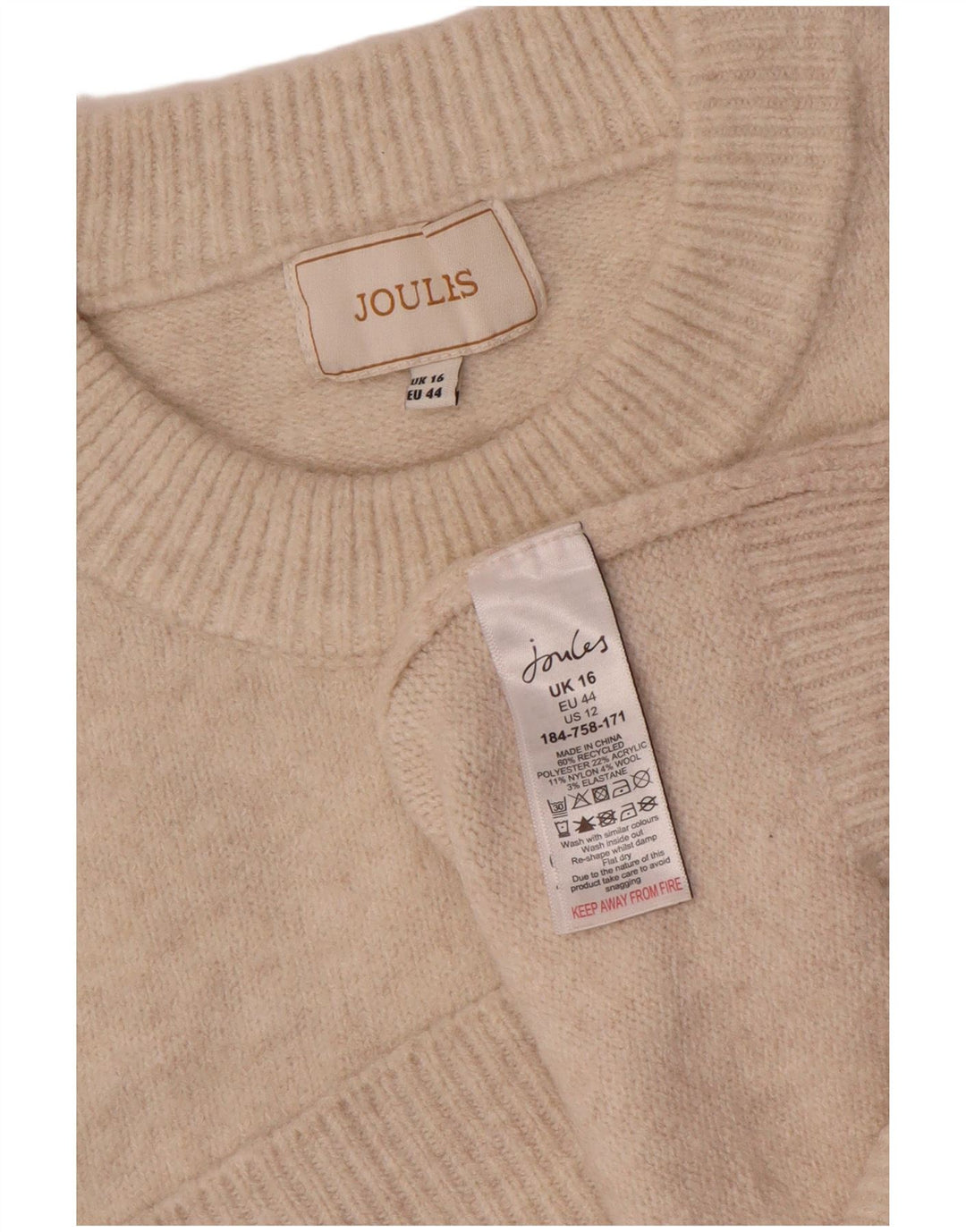 Joules Womens Vest Débardeur UK 16 Large Beige Polyester