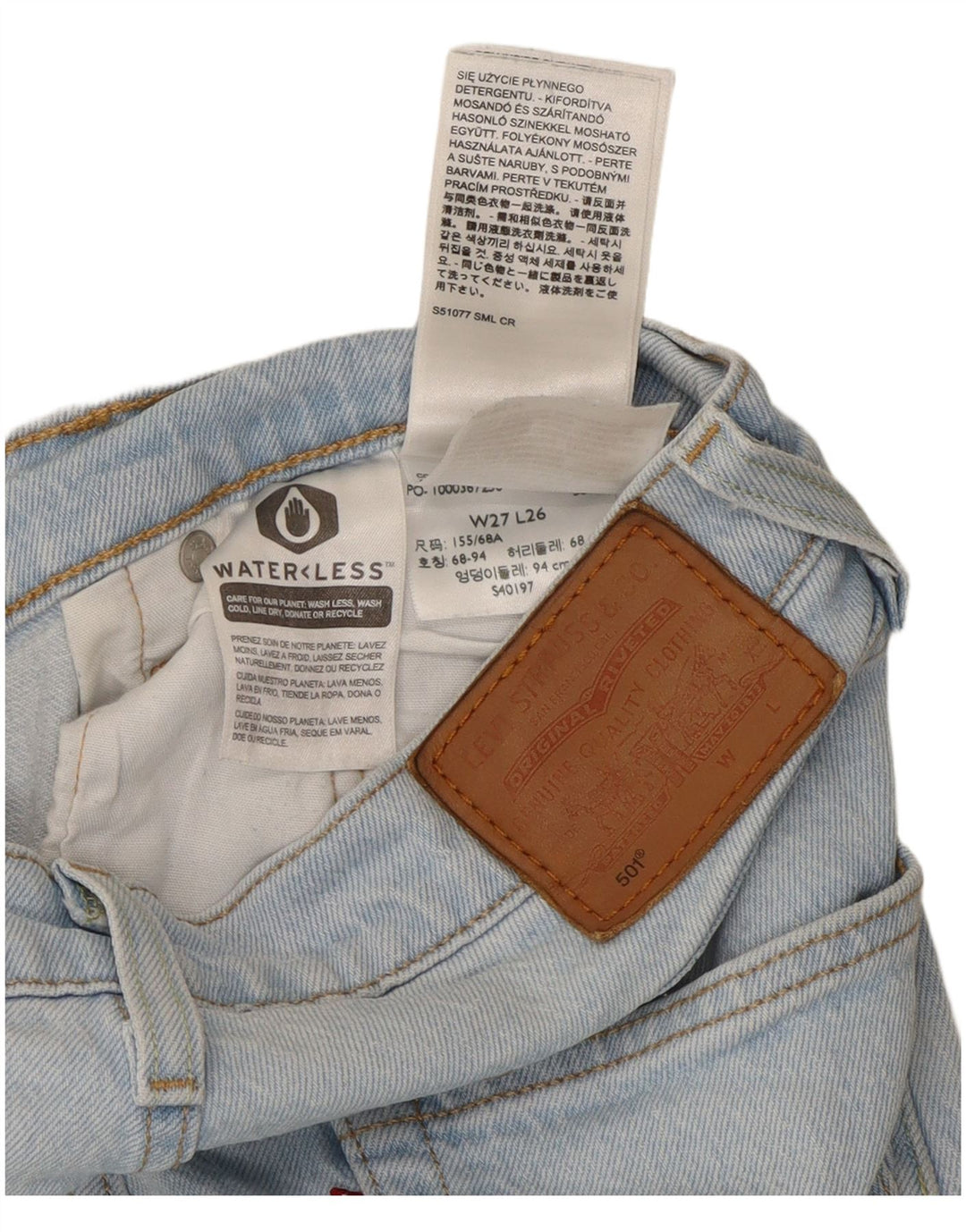 Levi's Jean Droit 501 Femme W27 L26 Bleu Coton
