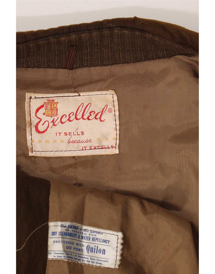 Excelled Veste blazer en daim à 3 boutons pour homme UK 42 XL en daim marron