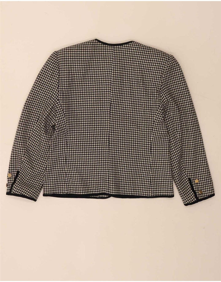 vintage Femmes 5 Boutons 2 Pièces Jupe Ensemble IT 46 Grand W28 Pied-de-poule Noir