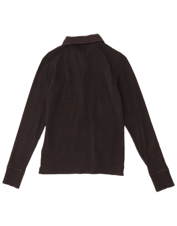 La Martina Polo de rugby à manches longues pour femme UK 8 Small Noir