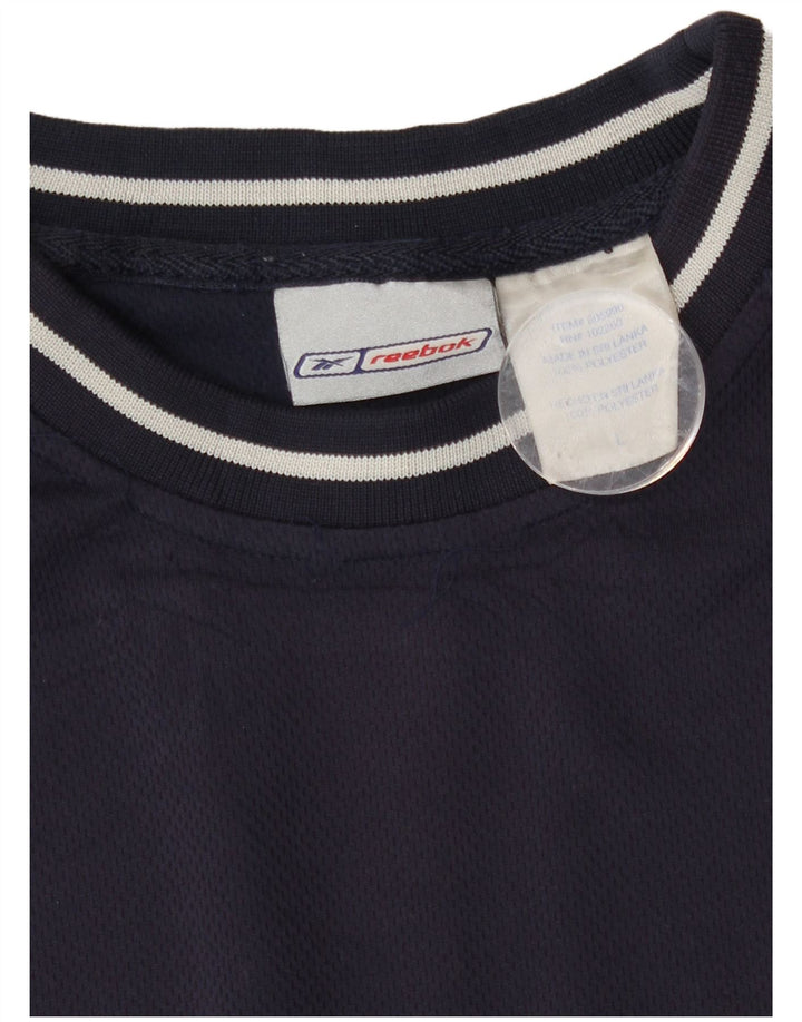 Reebok T-Shirt Homme Haut Large Bleu Marine Polyester