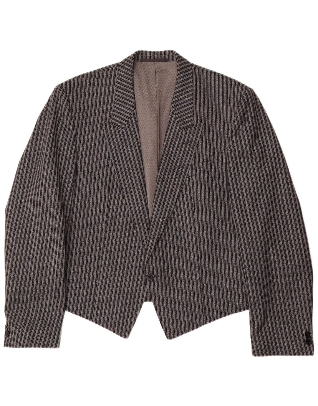 Leithauser Veste Blazer 1 Bouton Homme EU 54 2XL Gris Rayé Trevira