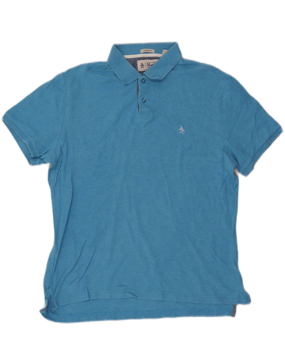 PENGUIN Mens Classic Fit Polo Shirt Large Blue Vintage Penguin and Second-Hand Penguin from Messina Hembry 