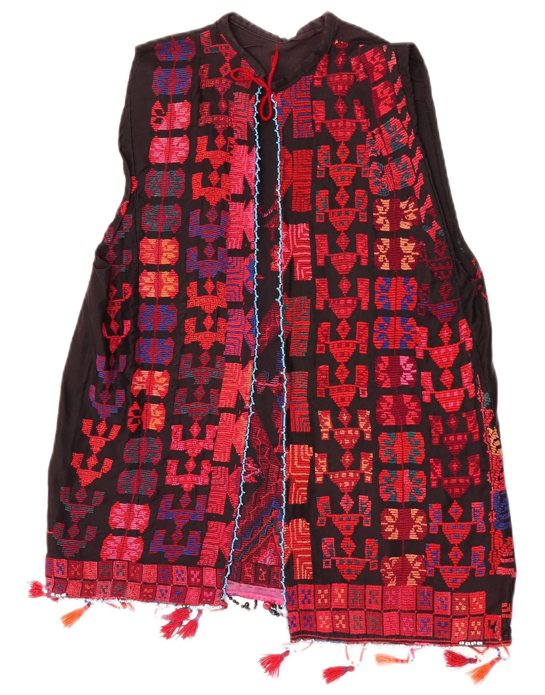 gilet femme vintage UK 14 Moyen Multicolore Géométrique Aztèque