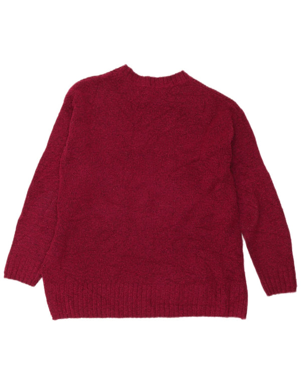 Marks & Spencer Womens Boat Neck Jumper Sweater UK 10 Small Burgundy
