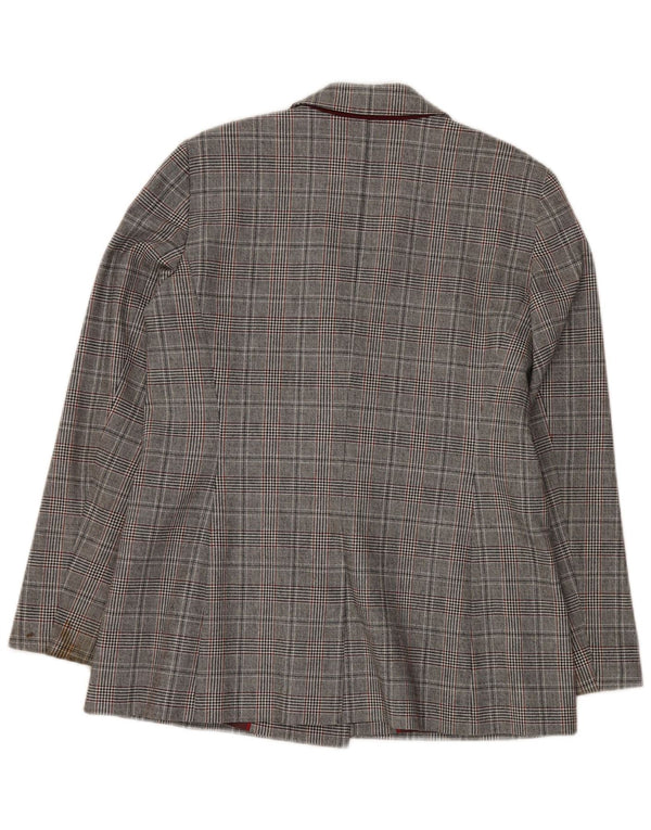 JIGSAW Veste blazer double boutonnage pour femme UK 14 Grand pied-de-poule gris