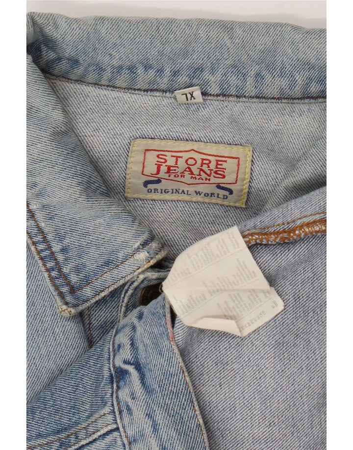 veste en denim homme vintage UK 42 XL Coton Bleu