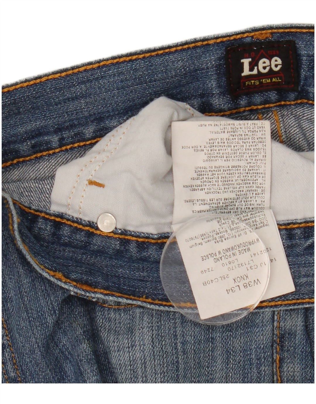 Lee Jean Droit Knox W38 L34 Homme Bleu Coton