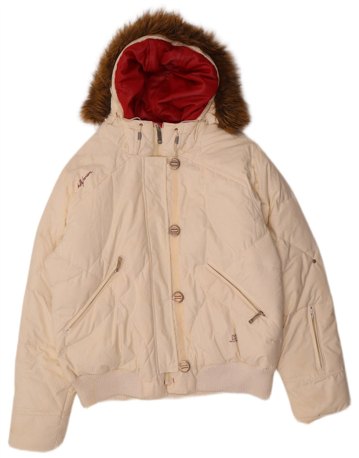 Helly Hansen Veste matelassée à capuche pour femme UK 18 XL Nylon blanc cassé