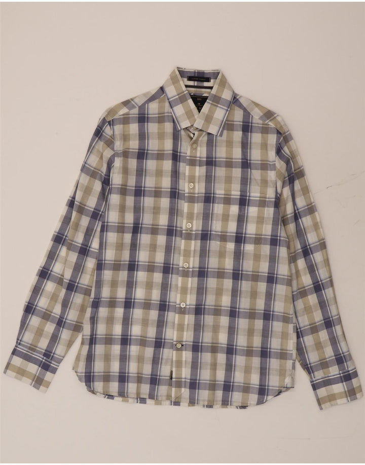 Marks & Spencer Chemise Blue Harbor Homme en Coton à Carreaux Multicolore Moyen
