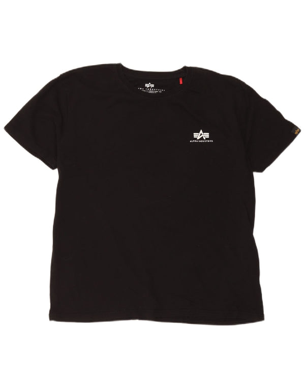 Alpha Industries T-shirt graphique pour femme UK 18 XL Noir Coton