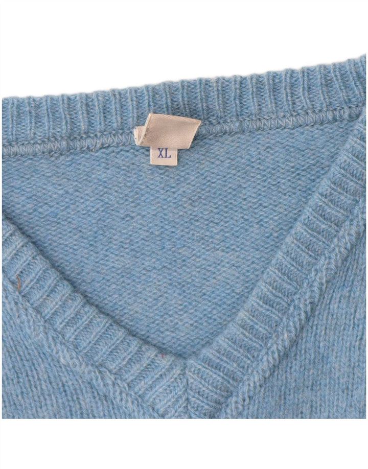 North Sails Pull col V pour homme XL en laine bleue