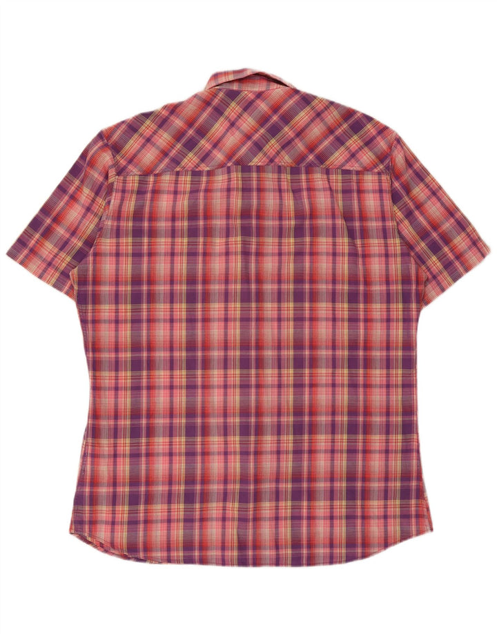 Chemise homme manches courtes Marlboro Classics XL à carreaux roses en coton