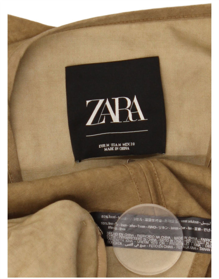 Robe chemise ZARA femme UK 14 Lyocell vert moyen