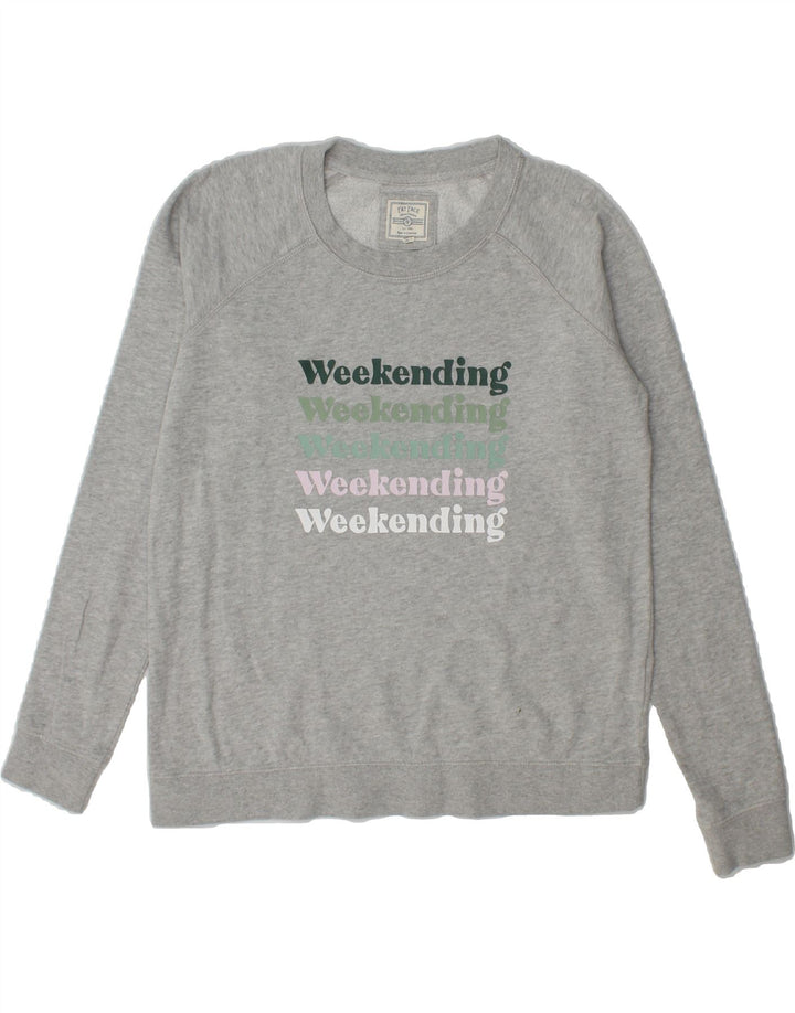 FAT FACE Womens Oversized Graphic Sweatshirt Jumper UK 8 Small  Grey Vintage Fat Face and Second-Hand Fat Face from Messina Hembry 
