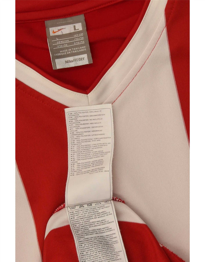 Nike Haut à manches longues pour homme UK 42/44 Large Rouge Rayé Polyester